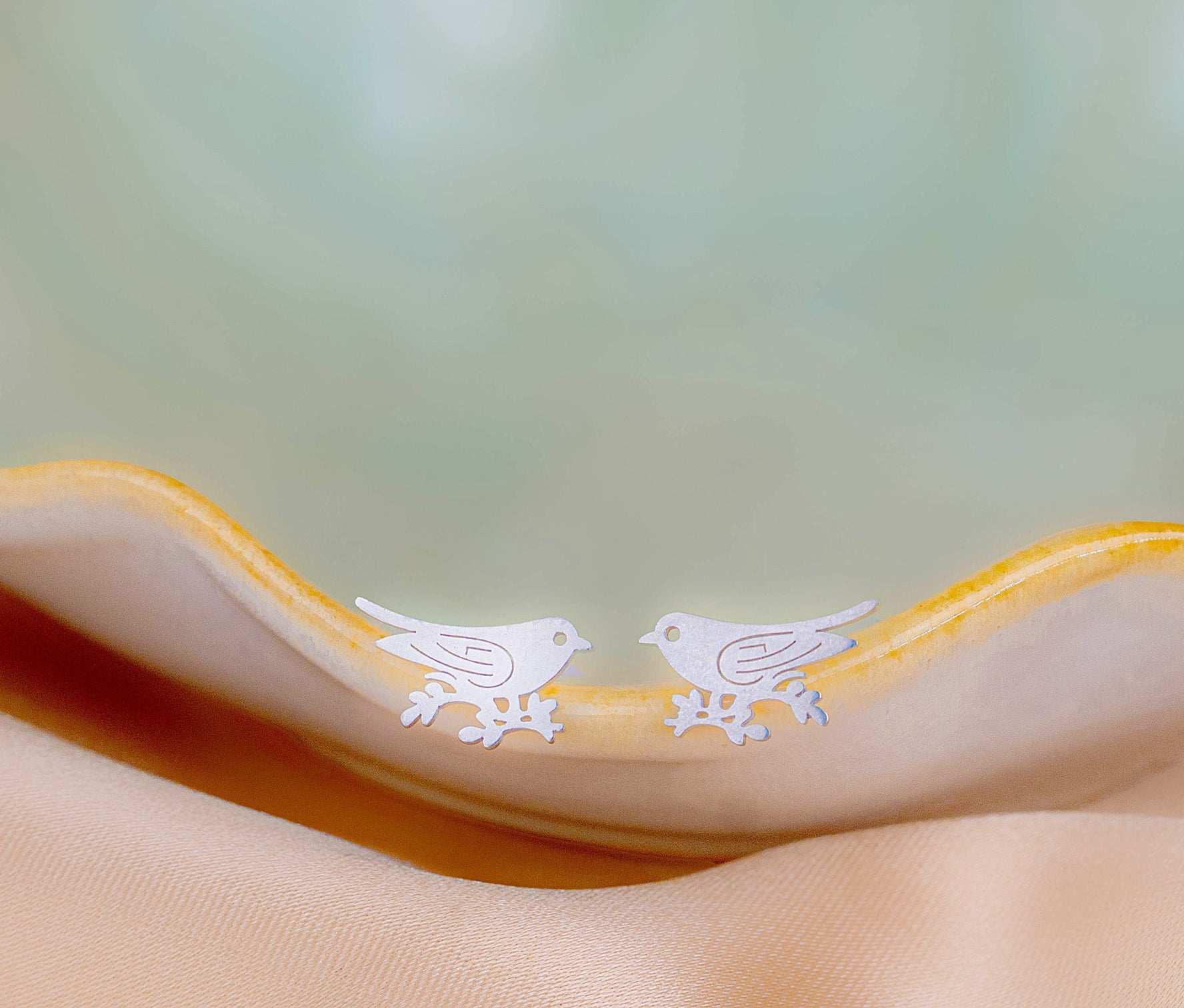 Topitos Pájaritos Plateados Ref: L1394