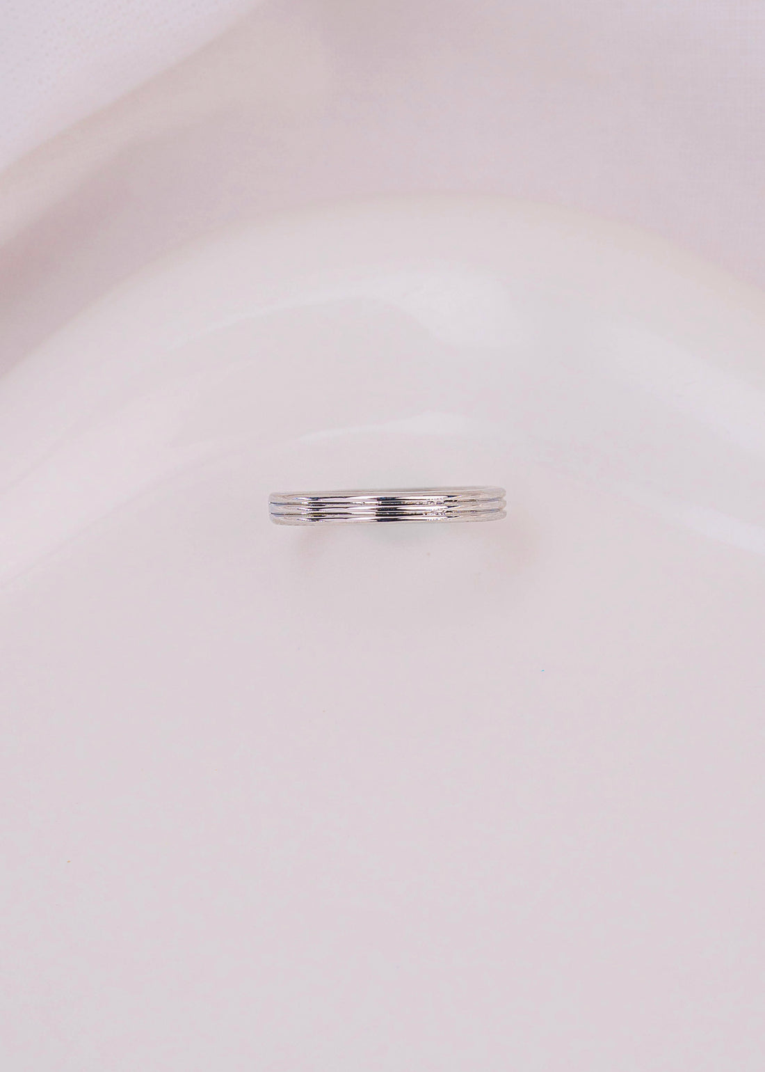 Set X 4 Anillos Balin Ondas Plateados