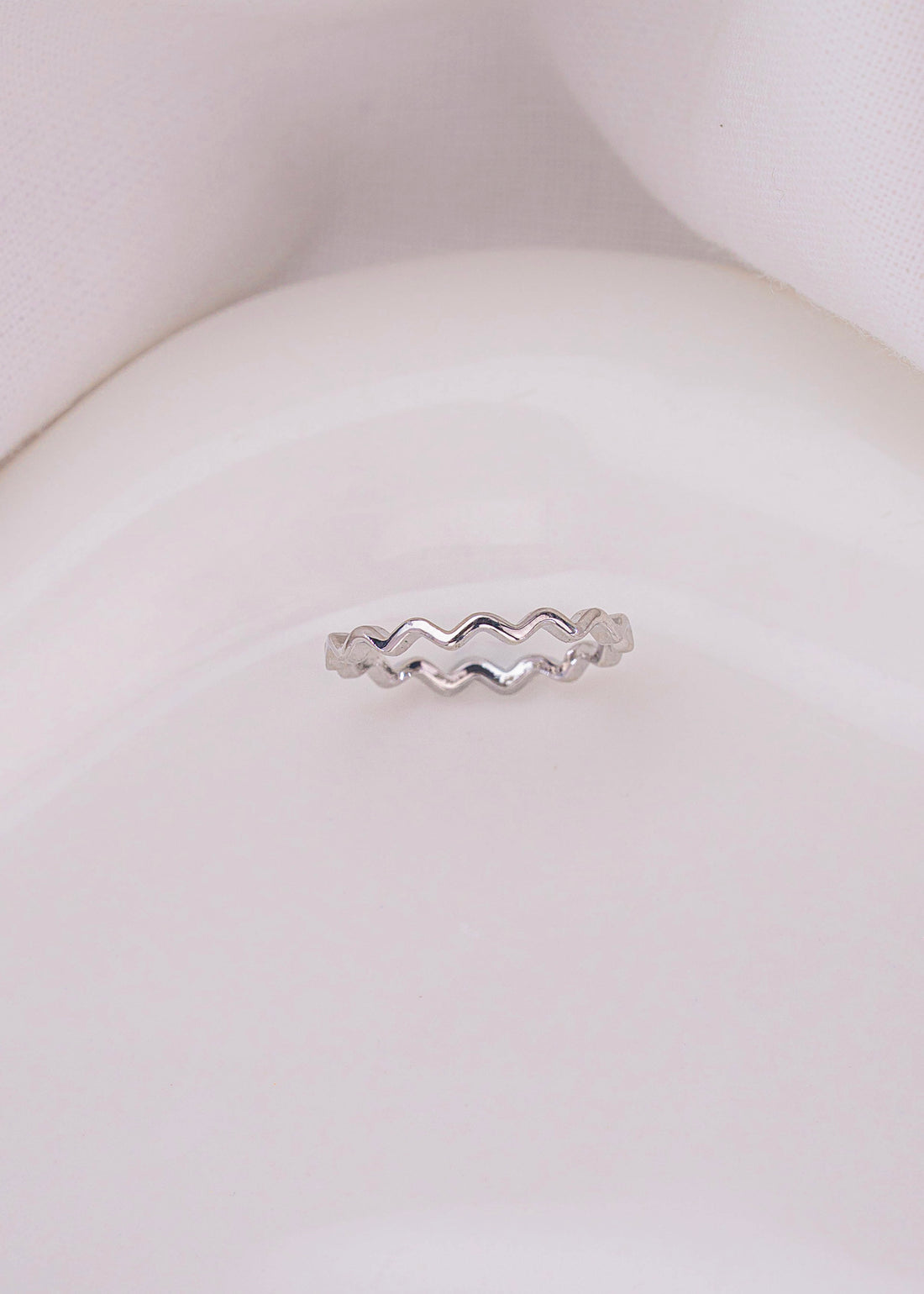 Set X 4 Anillos Balin Ondas Plateados
