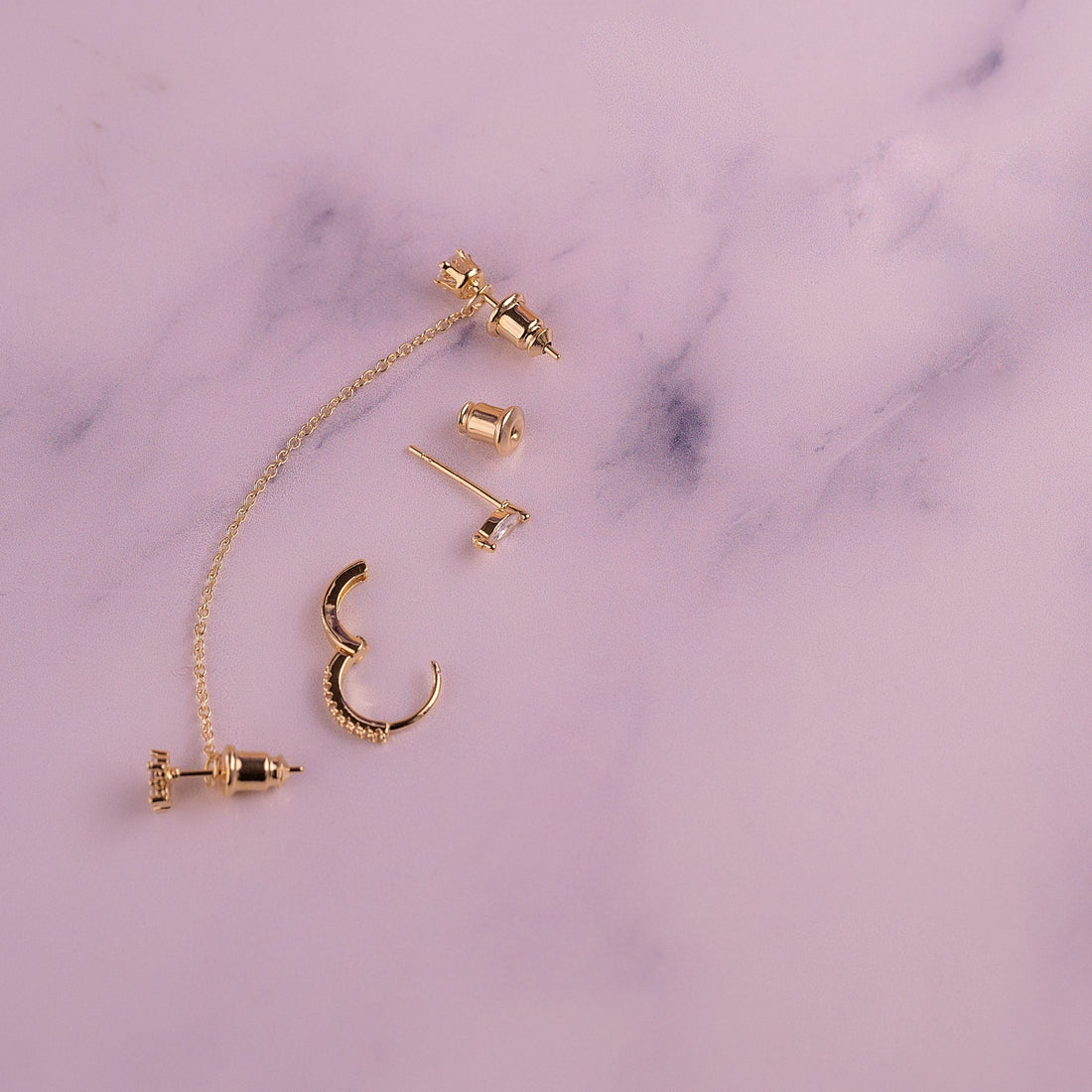 Set Aretes Elisa Dorados Ref: K189