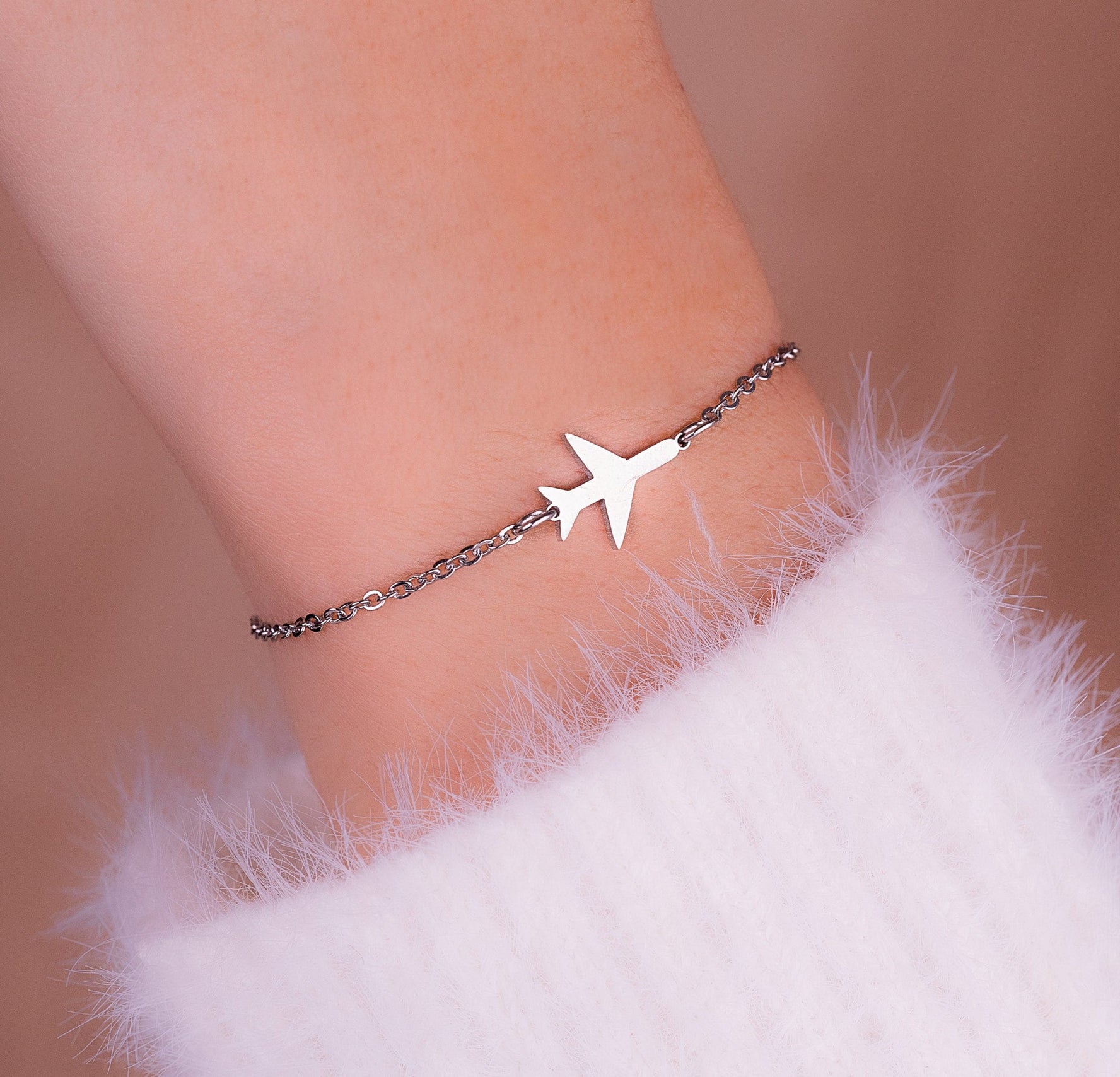 Pulsera Avión Plateada Ref: I1168