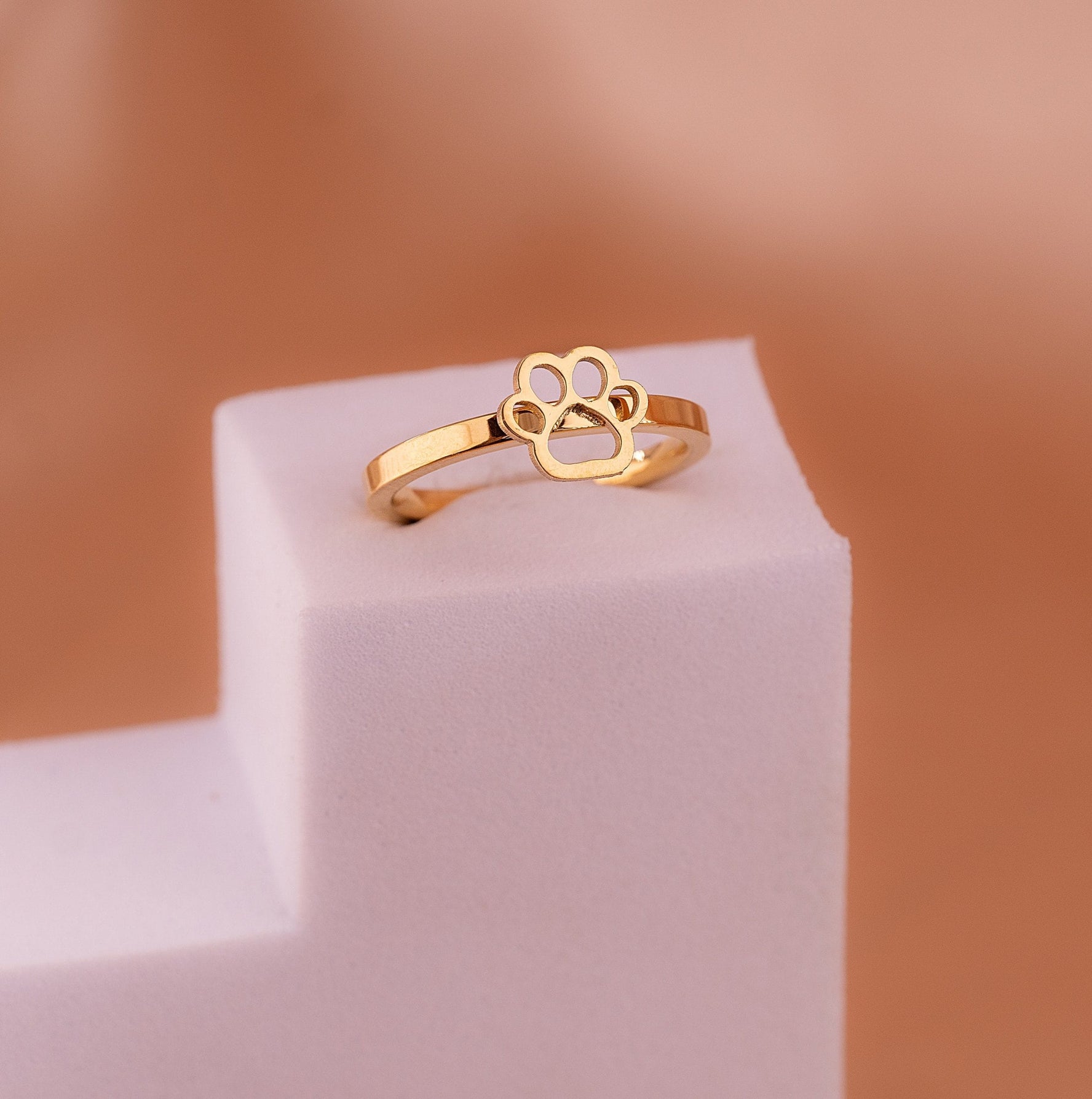 Anillo Huellita Dorado Talla 7