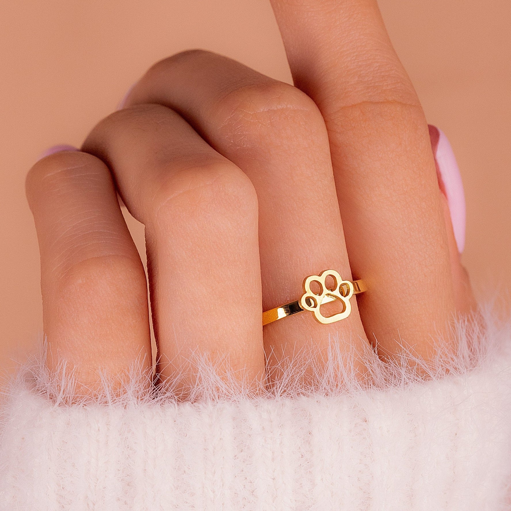 Anillo Huellita Dorado Talla 7