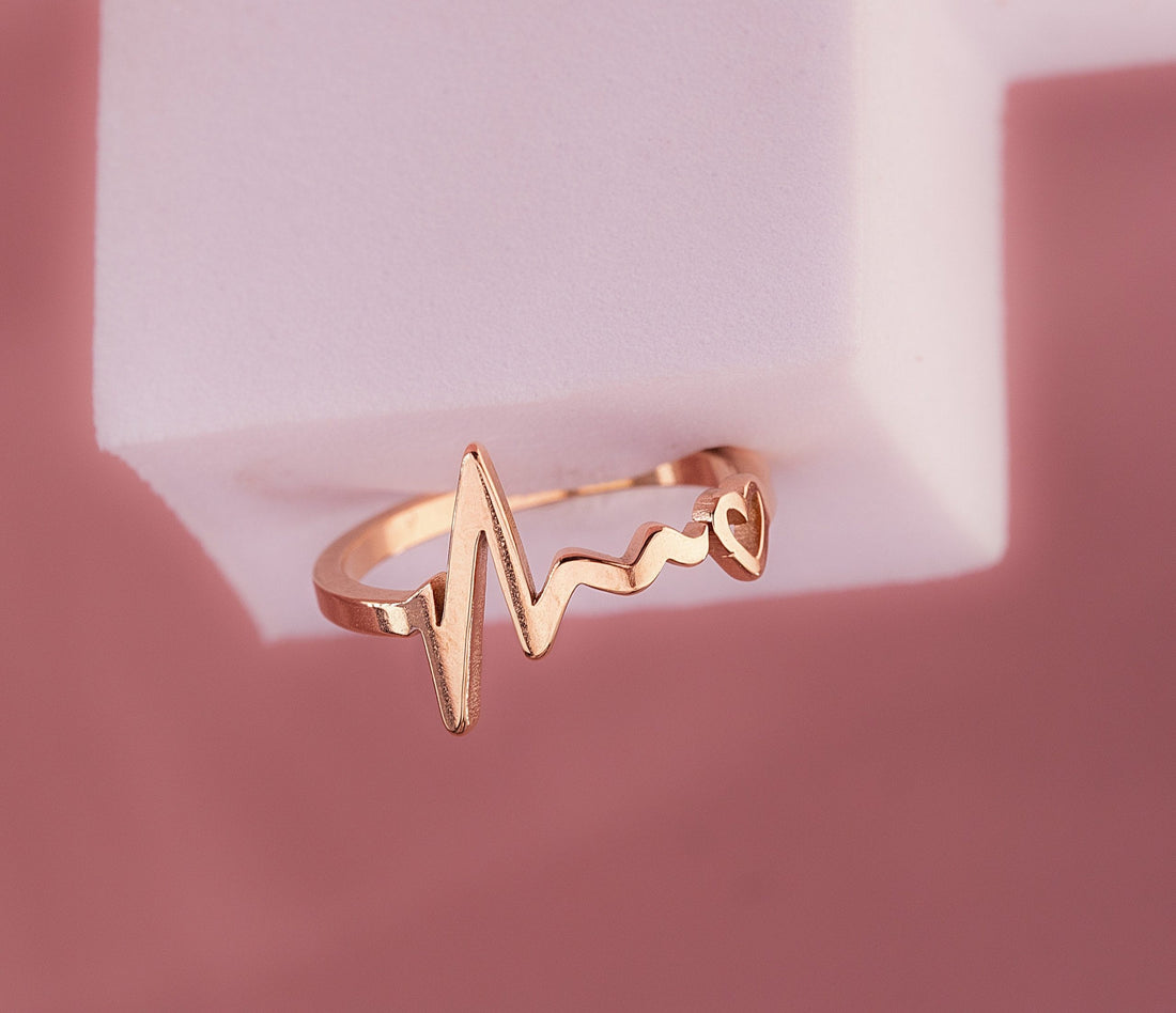 Anillo Electro Corazón oro Rosa Talla 7 Ref:A1243