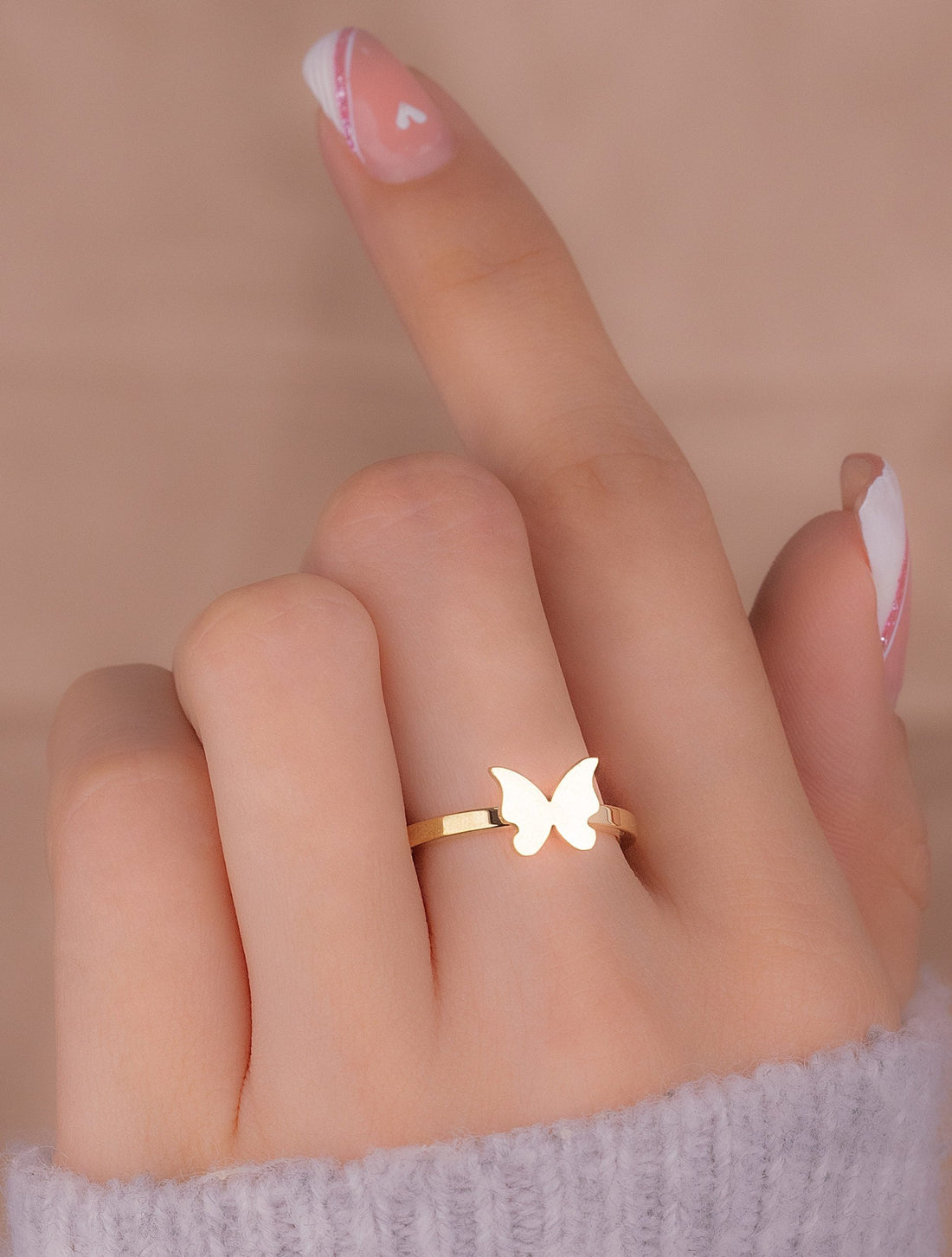 Anillo Mariposa Dorado Talla 7 Ref: A3160