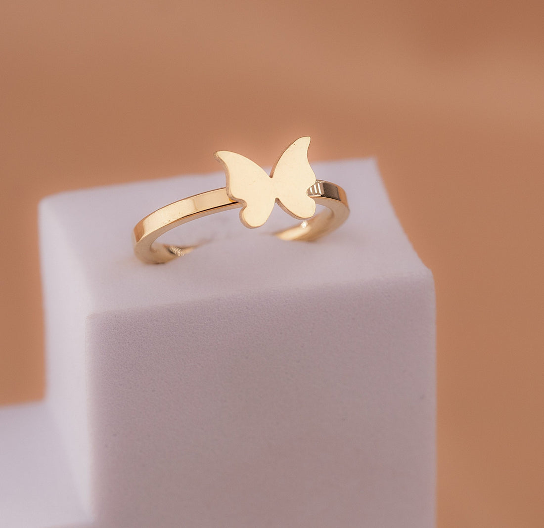Anillo Mariposa Dorado Talla 7 Ref: A3160