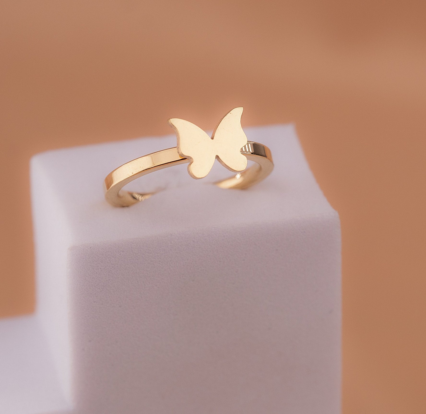 Anillo Mariposa Dorado Talla 7 Ref: A3160