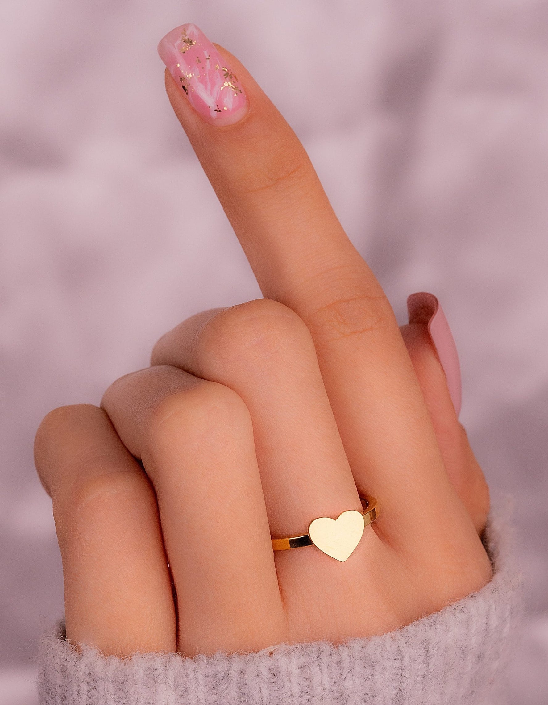 Anillo Corazón Dorado Talla 7 Ref: A3300