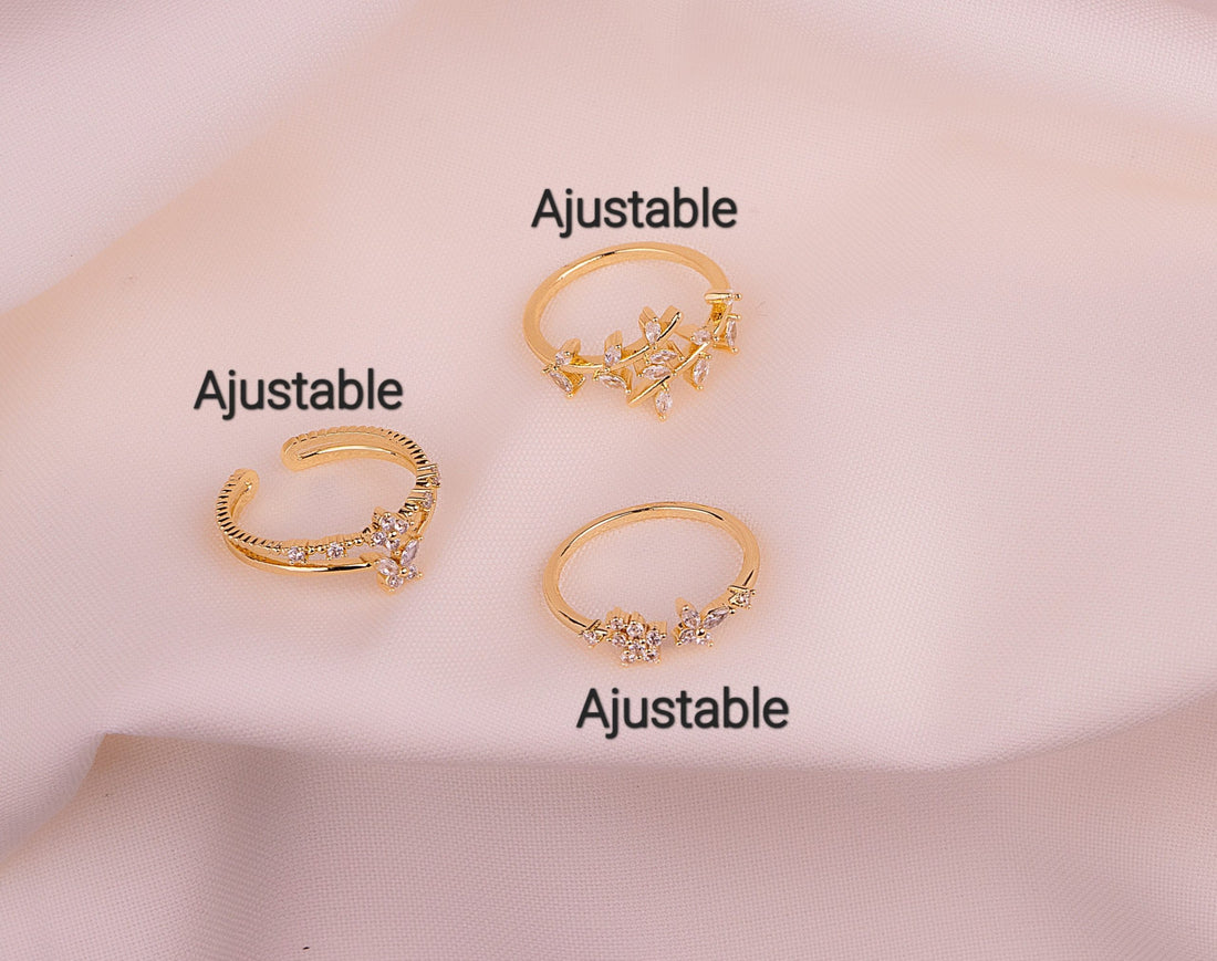 Set X 3 Anillos Jardín Dorados Ref: J270