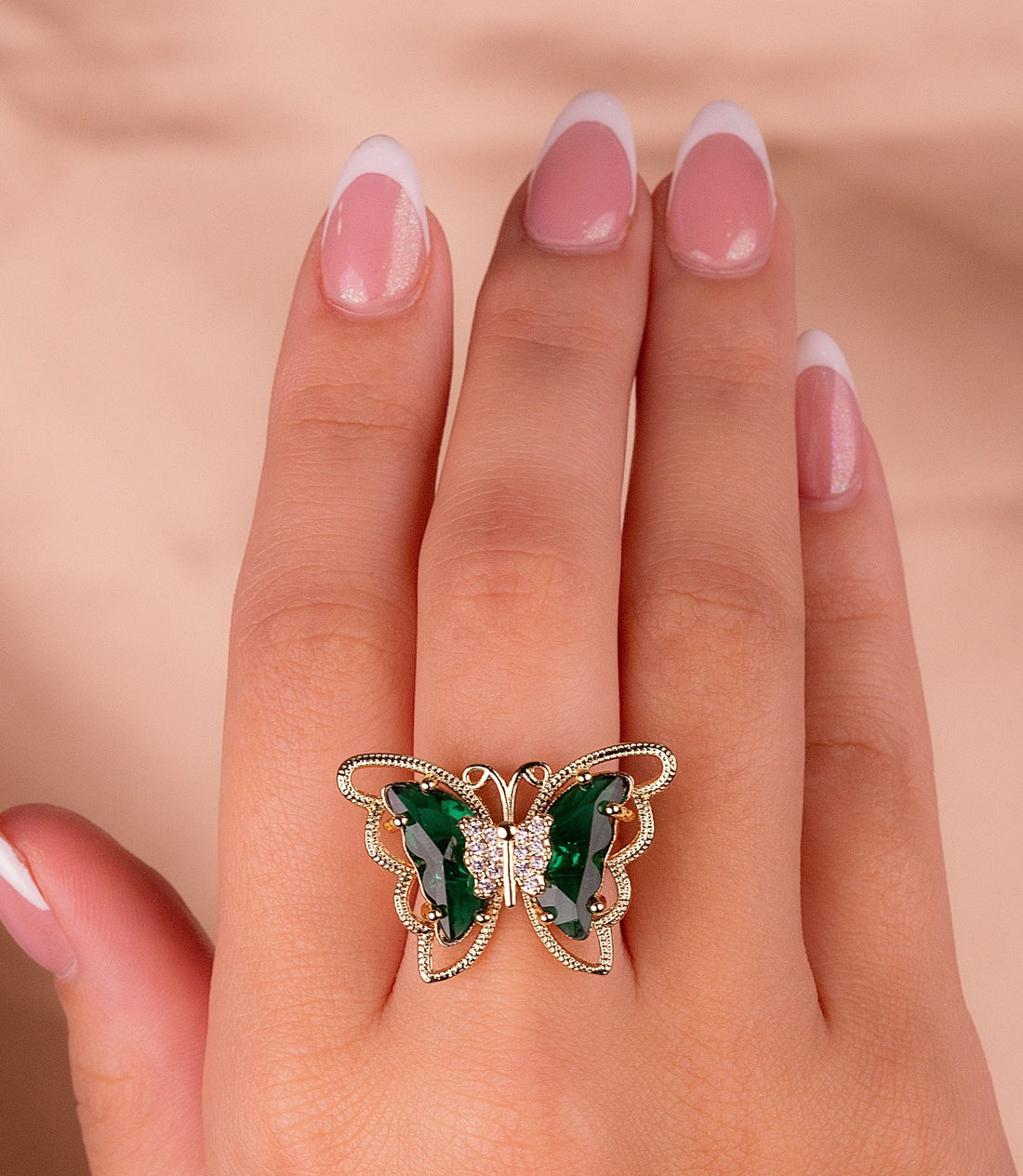 Anillo Mariposa Verde Ref: A764