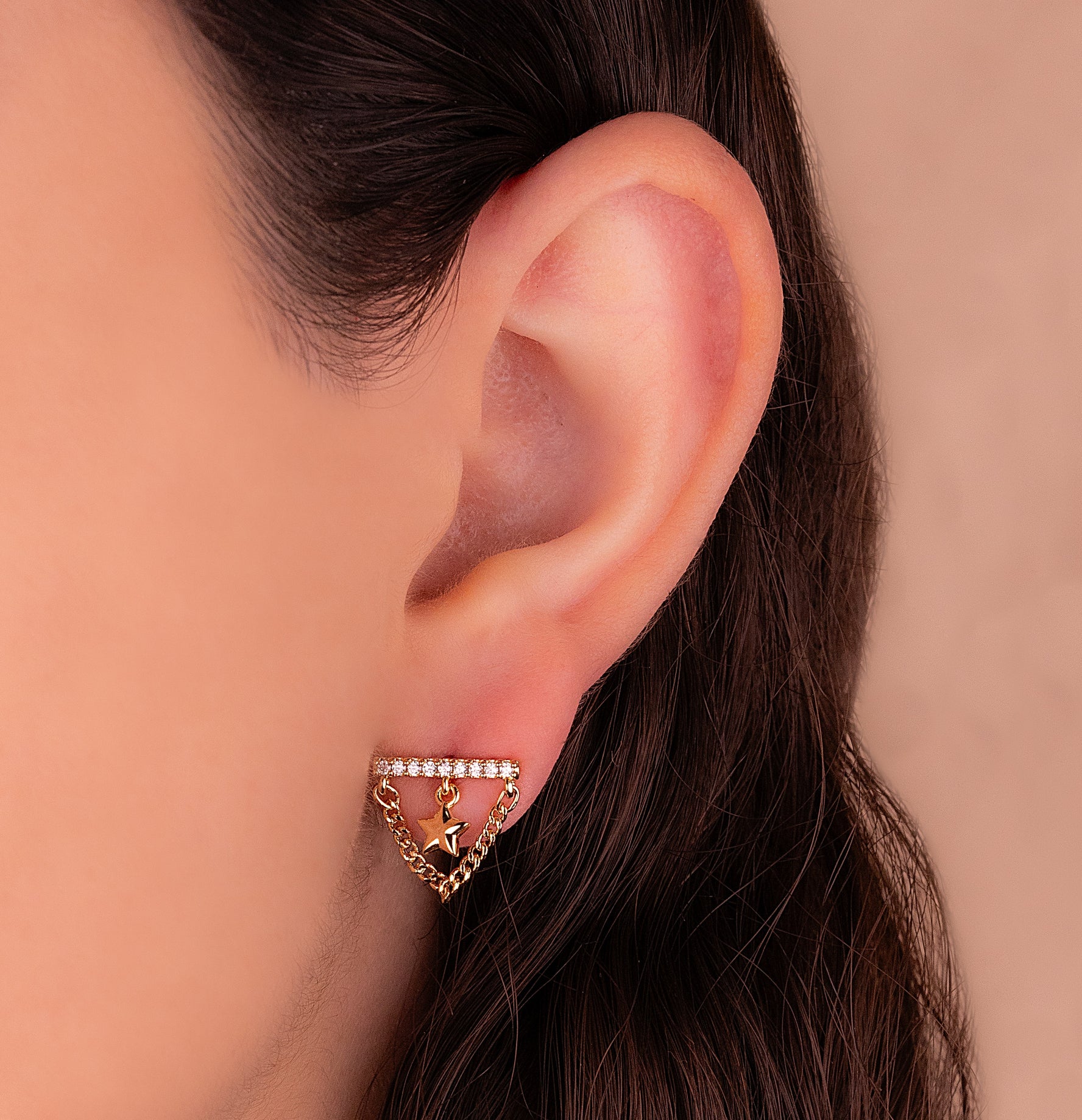 Aretes Adhara Dorados Ref: B1365