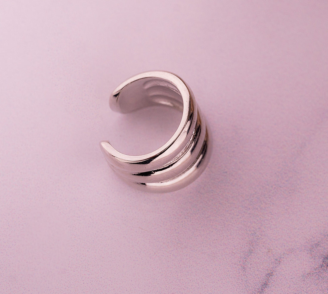 Ear Cuff Triple Plateado Ref: E071