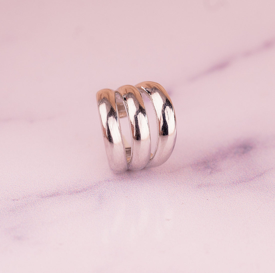 Ear Cuff Triple Plateado Ref: E071