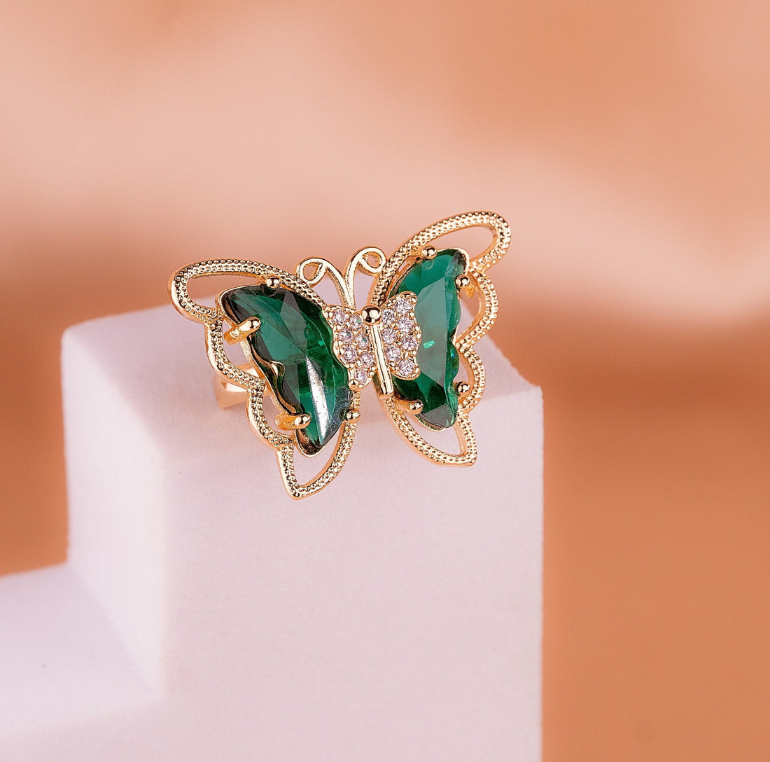 Anillo Mariposa Verde Ref: A764