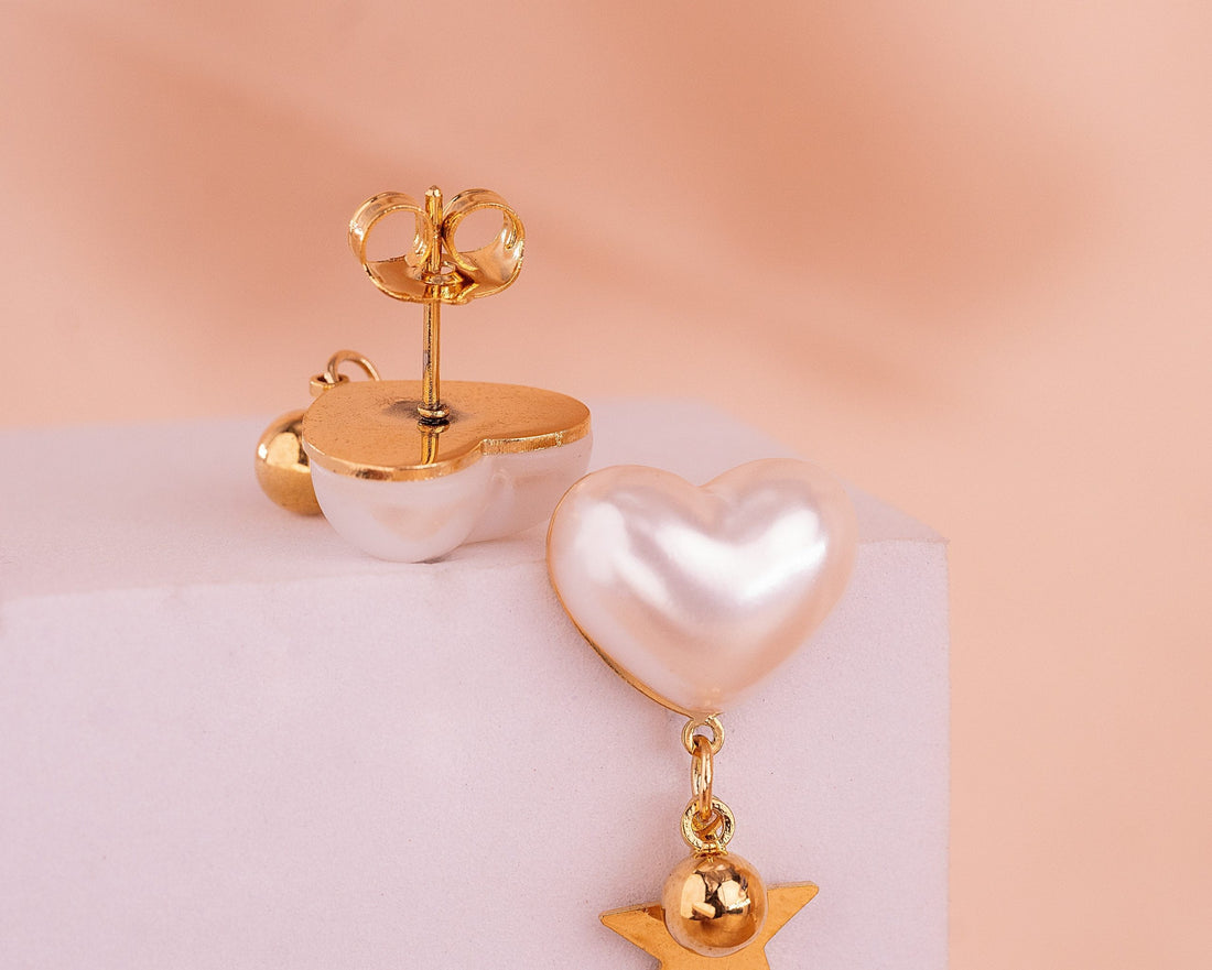 Aretes Perlas Corazón Ref: B1524