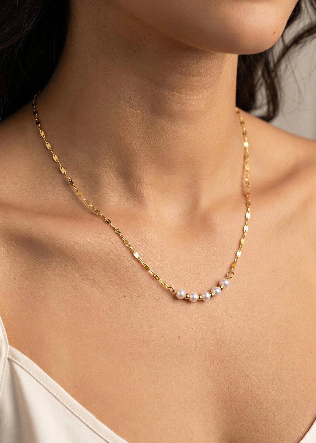 Cadena Perlitas Dorada