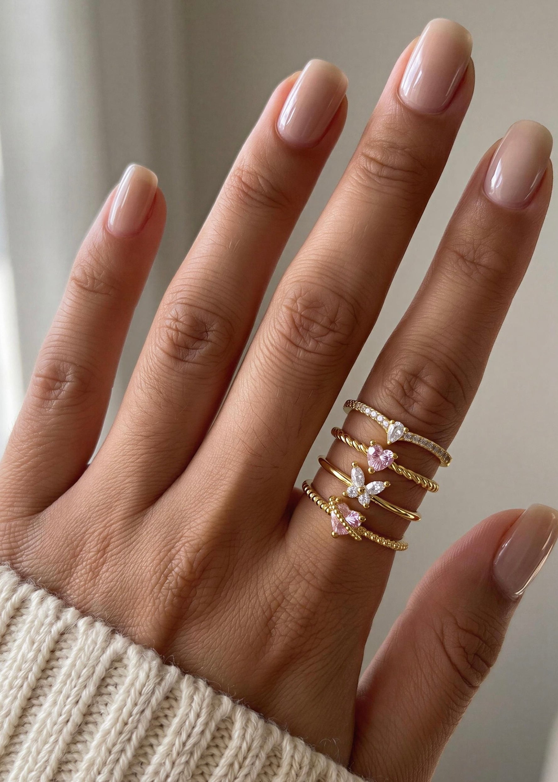 Set X 4 Anillos Magia Rosa