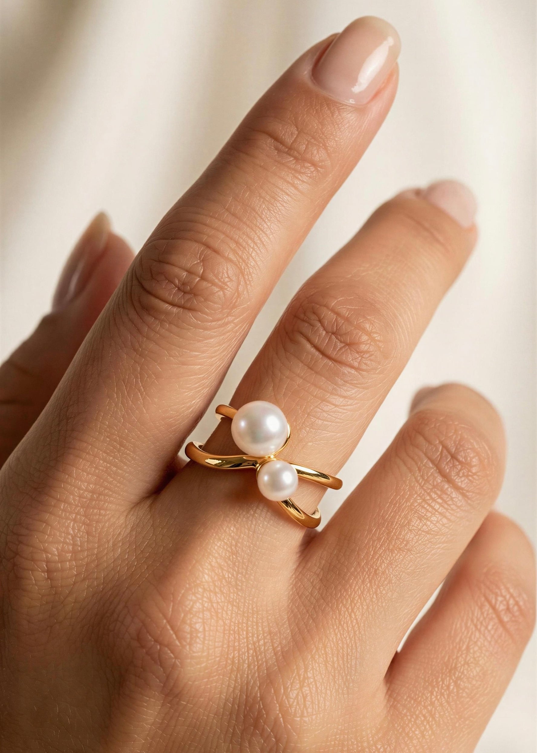 Anillo Perlas Dorado