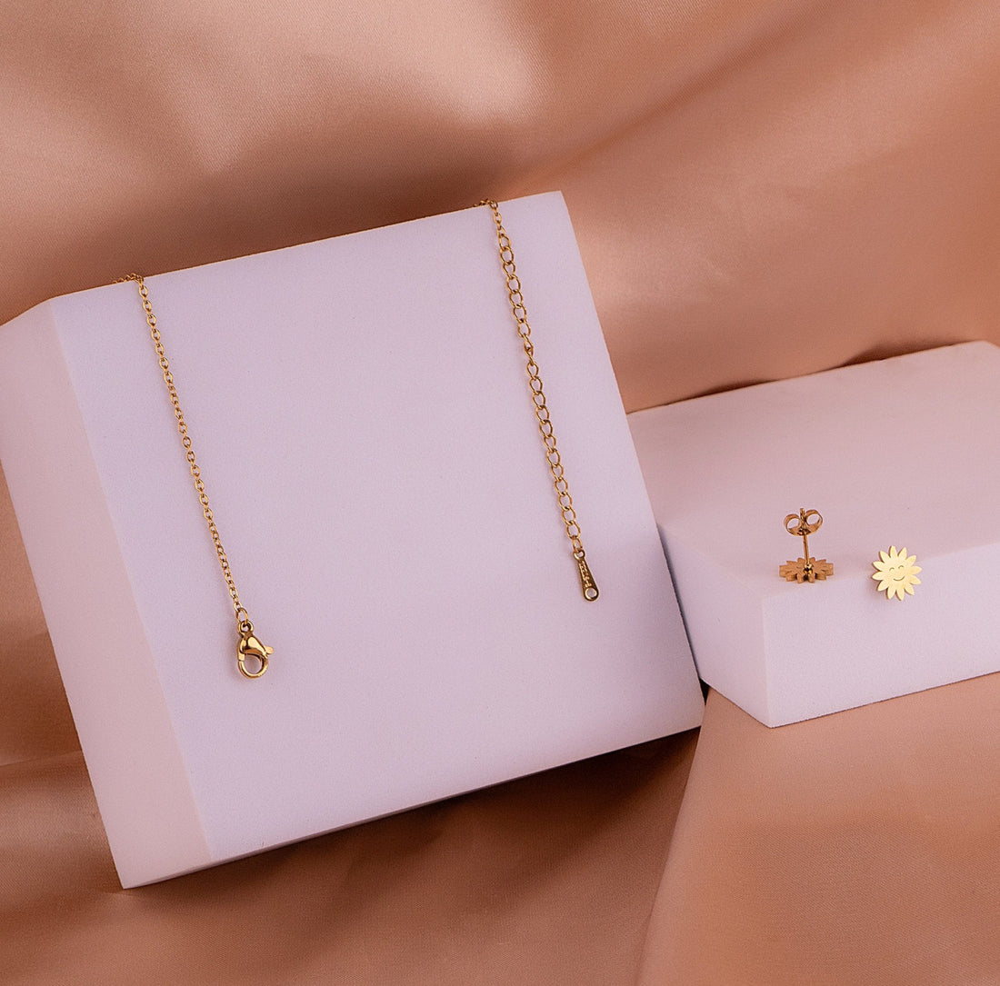 Juego Flor Sonriente Dorado Ref: G073