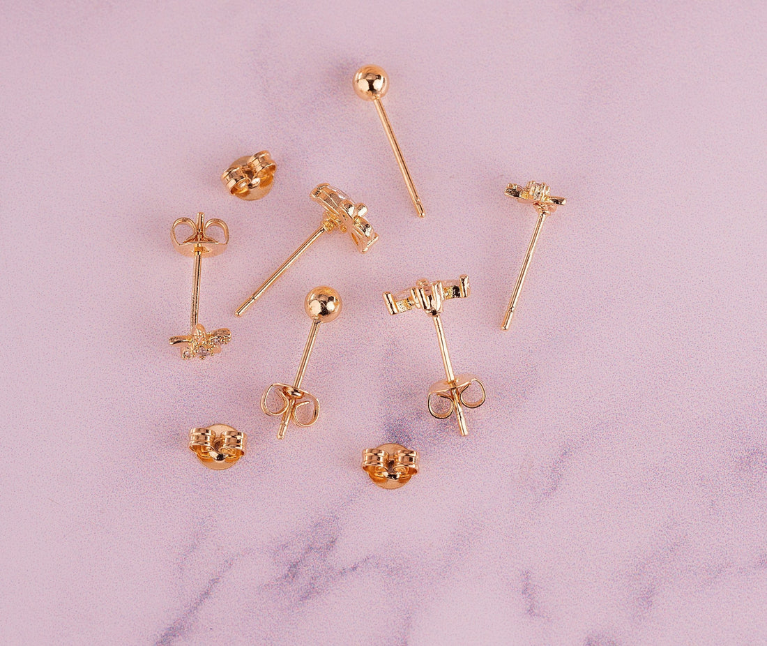 Set X 3 Pares Topitos Flor Mariposa Ref: K212
