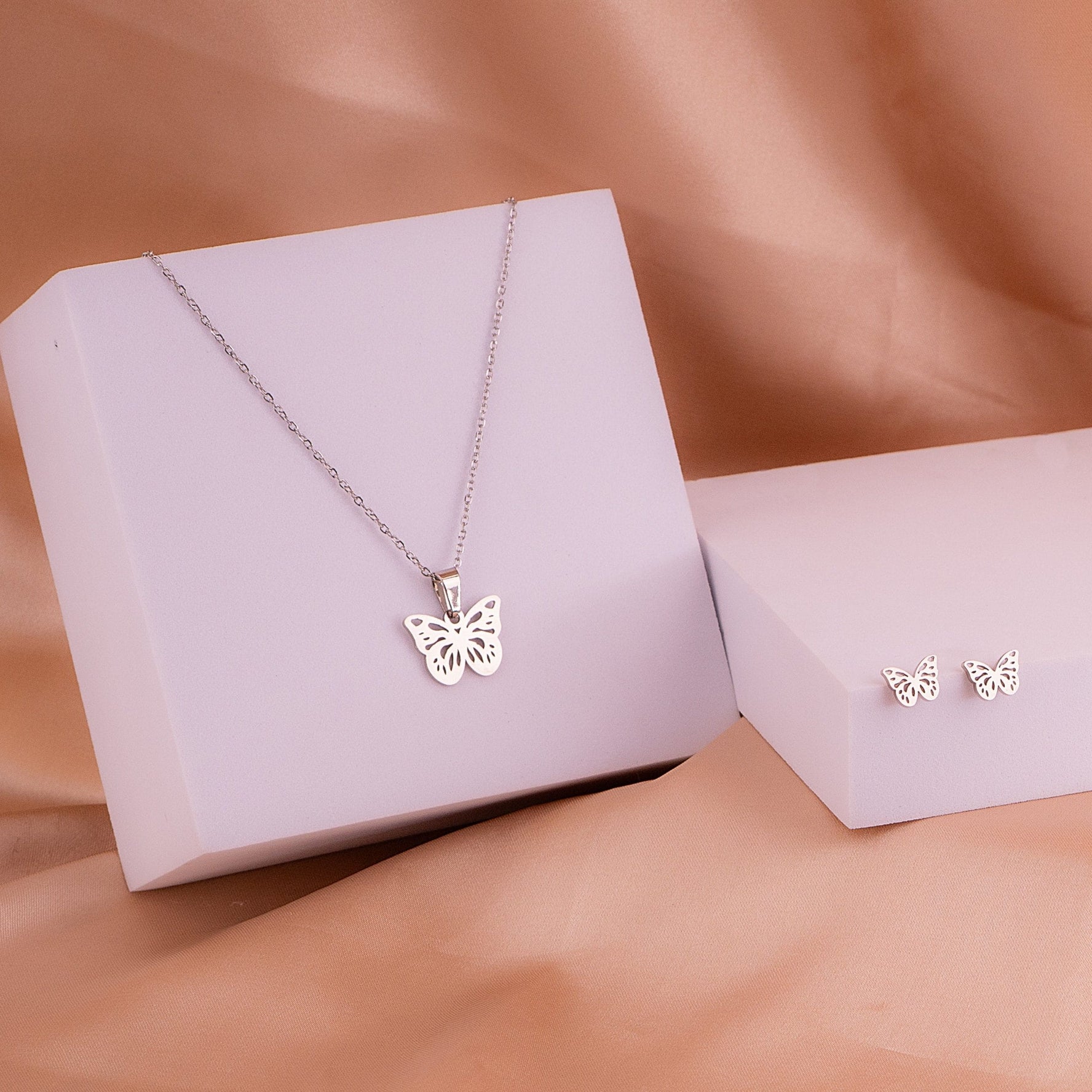 Juego Mariposa Plateado Ref: G072