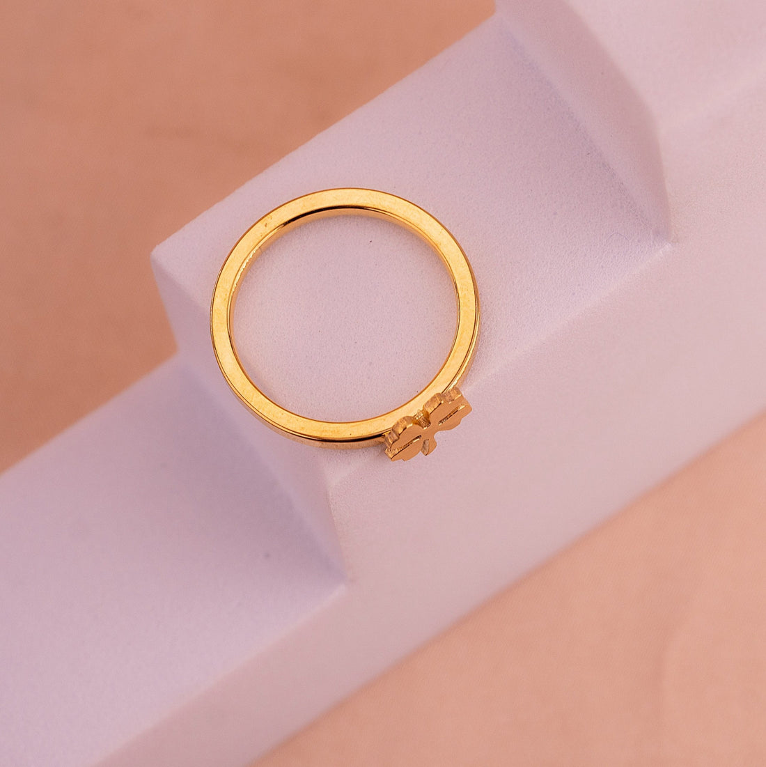 Anillo Trébol Dorado Talla 7 Ref: A964