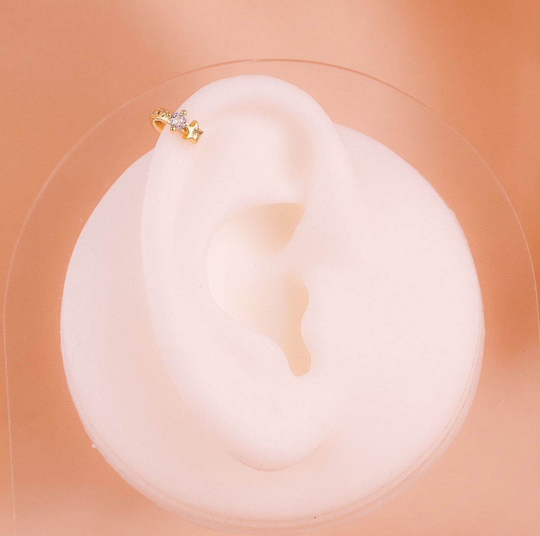 Piercing Argolla Estrellita Dorado Ref: H369