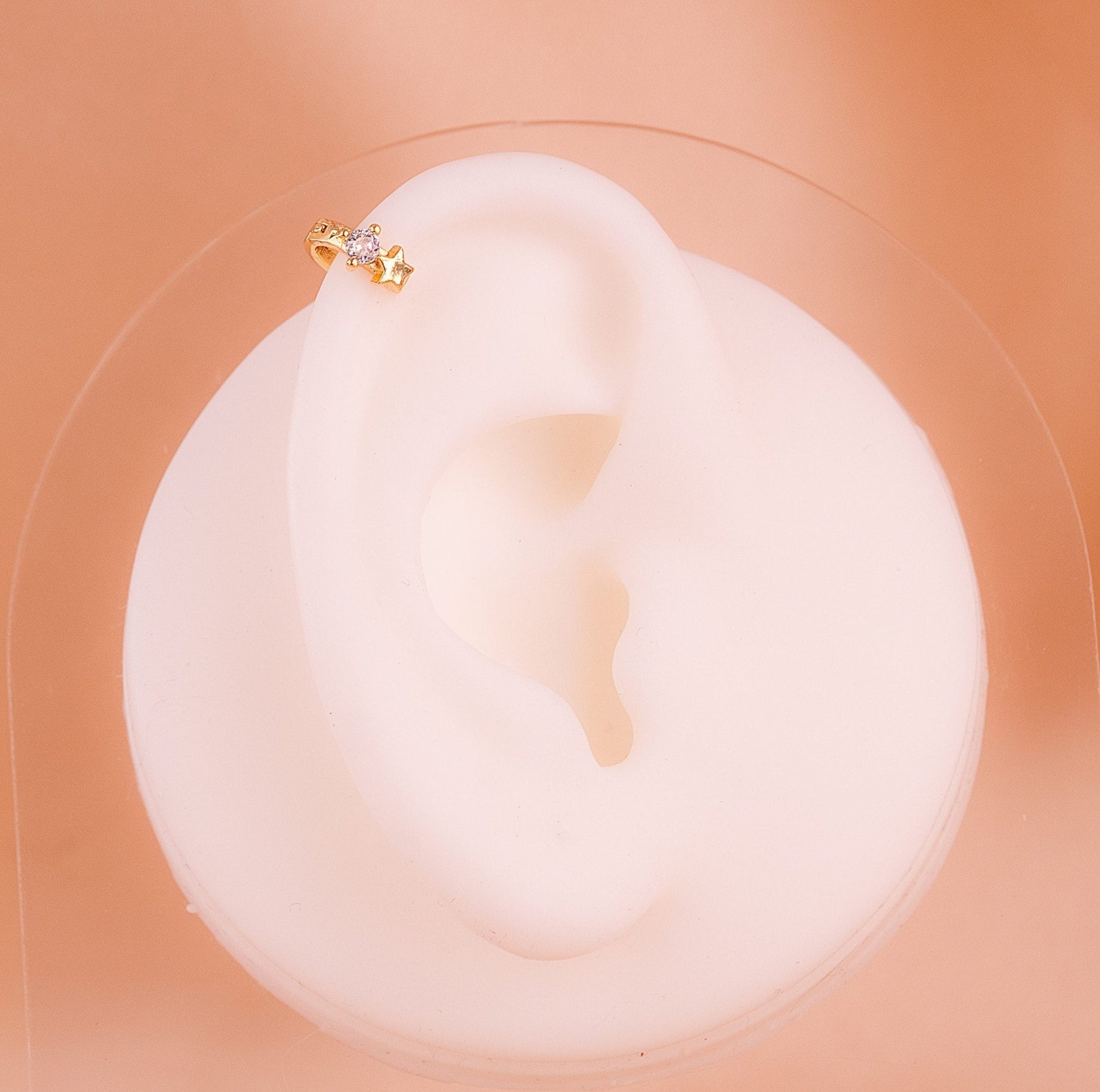 Piercing Argolla Estrellita Dorado Ref: H369