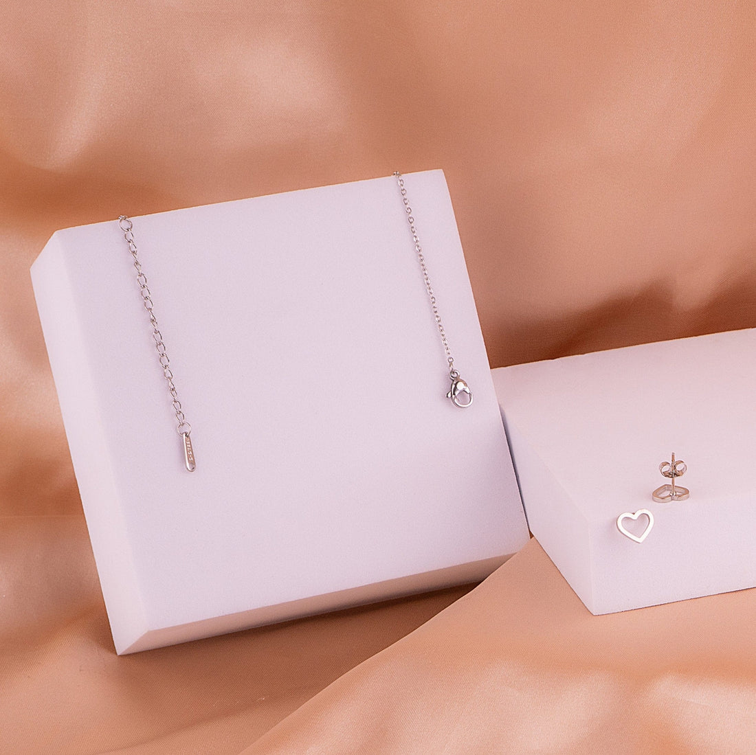 Juego Corazón Silueta Plateado Ref: G1666